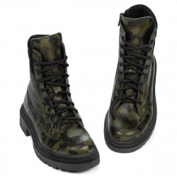 Botines de mujer 3362 caqui camuflaje