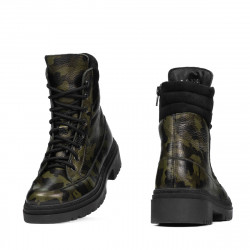 Botines de mujer 3362 caqui camuflaje