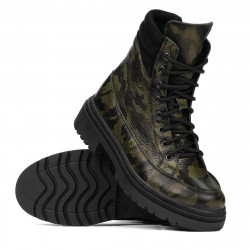 Botines de mujer 3362 caqui camuflaje
