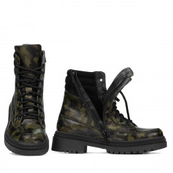 Botines de mujer 3362 caqui camuflaje