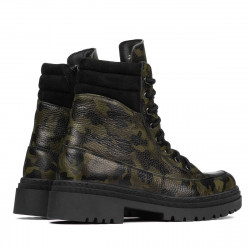 Botines de mujer 3362 caqui camuflaje