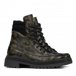 Botines de mujer 3362 caqui camuflaje