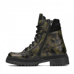 Botines de mujer 3362 caqui camuflaje