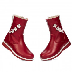 Botas para niños pequeños 107c rojo combinado