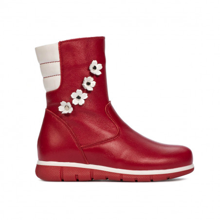 Botas para niños pequeños 107c rojo combinado