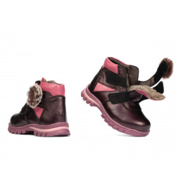Botines para niños pequeños 104c morado nácar combinado