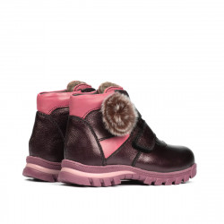 Botines para niños pequeños 104c morado nácar combinado