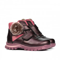 Botines para niños pequeños 104c morado nácar combinado