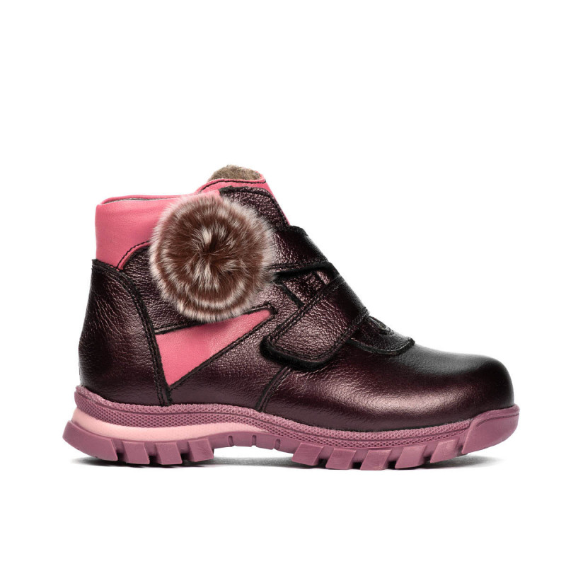 Botines para niños pequeños 104c morado nácar combinado