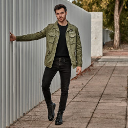 Botas para hombres 4125 negro combinado lifestyle