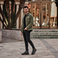 Botas para hombres 4125 negro combinado lifestyle