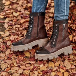Botas de mujer 3358 a marrón combinado