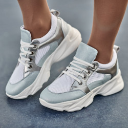 Zapatillas deportivas mujer 6038 azul perla combinado