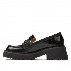 Zapatos casuales mujer 6041 cocodrilo negro combinado