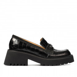 Zapatos casuales mujer 6041 cocodrilo negro combinado