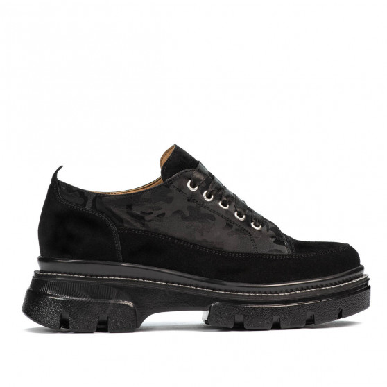 Zapatos casuales de mujer 6043 negro ante combinado