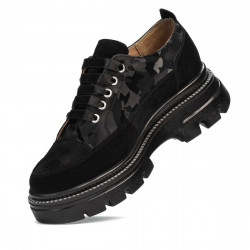Zapatos casuales de mujer 6043 negro ante combinado