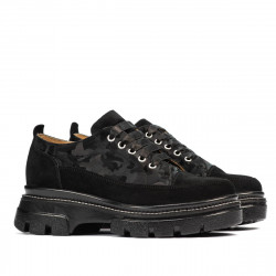 Zapatos casuales de mujer 6043 negro ante combinado