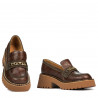 Zapatos casuales mujer 6041 croco marrón combinado