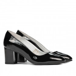 Zapatos elegantes de mujer 1268 charol negro