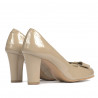 Zapatos elegantes de mujer 1245 charol beige