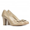 Zapatos elegantes de mujer 1245 charol beige
