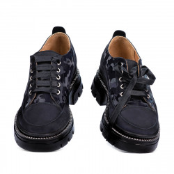 Zapatos casuales de mujer 6043 índigo velur combinado