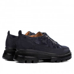 Zapatos casuales de mujer 6043 índigo velur combinado