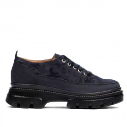 Zapatos casuales de mujer 6043 índigo velur combinado