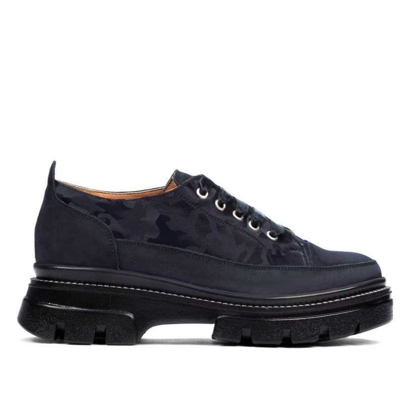Zapatos casuales de mujer 6043 índigo velur combinado
