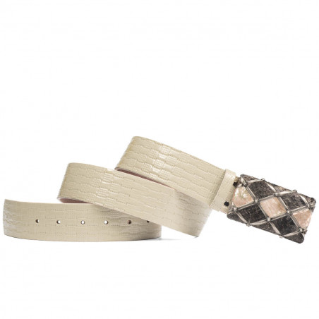 Cinturón unisex 05ld charol beige