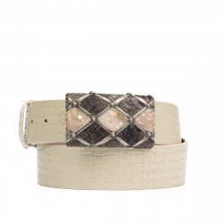 Cinturón unisex 05ld charol beige
