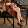 Zapatos casuales mujer 6041 croco marrón combinado lifestyle