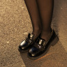 Zapatos casuales mujer 6041 cocodrilo negro combinado
