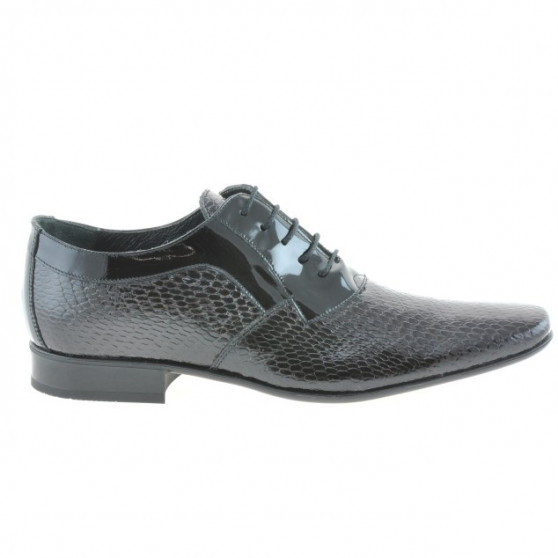 Zapatos elegantes hombres 798 croco charol negro