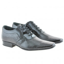 Zapatos elegantes hombres 798 croco charol negro