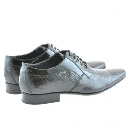 Zapatos elegantes hombres 798 croco charol negro