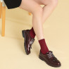 Zapatos casuales de mujer 6025 charol burdeos