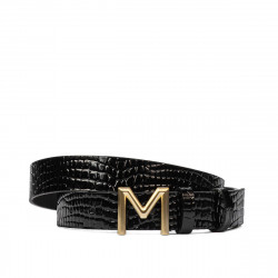 Cinturón de mujer 13m cocodrilo negro brillante