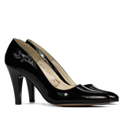 Zapatos elegantes de mujer 1234 charol negro