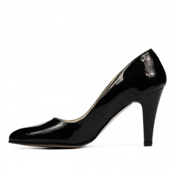 Zapatos elegantes de mujer 1234 charol negro