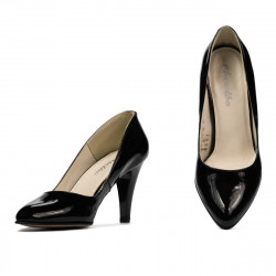 Zapatos elegantes de mujer 1234 charol negro