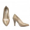 Zapatos elegantes de mujer 1234 charol beige