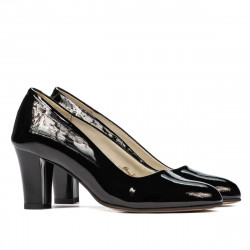 Zapatos elegantes de mujer 1209 charol negro