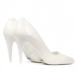 Zapatos elegantes de mujer 1246 charol blanco