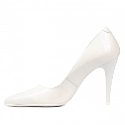 Zapatos elegantes de mujer 1246 charol blanco