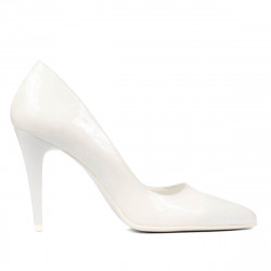 Zapatos elegantes de mujer 1246 charol blanco