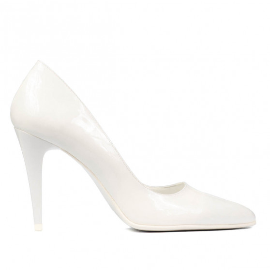 Zapatos elegantes de mujer 1246 charol blanco