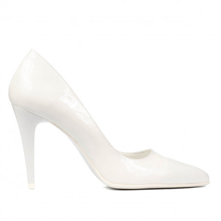 Zapatos elegantes de mujer 1246 charol blanco