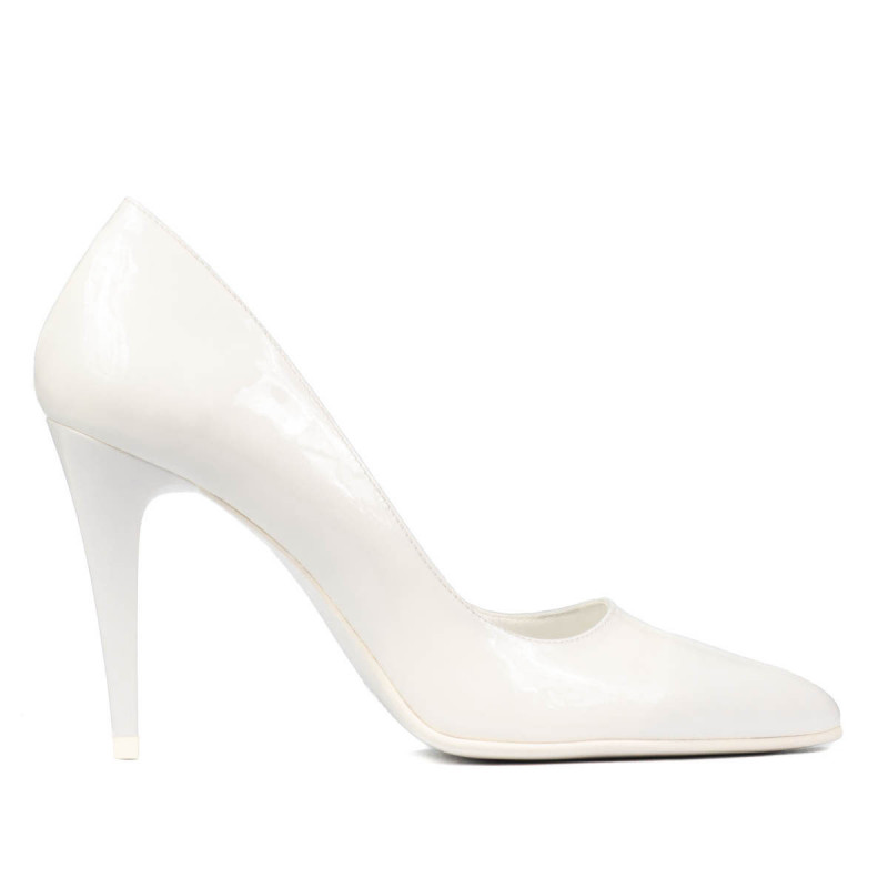 Zapatos elegantes de mujer 1246 charol blanco